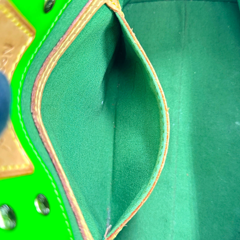 LOUIS VUITTON モノグラム ヴェルニ フルオ　グリーン リードPM M91904 ハンドバッグ