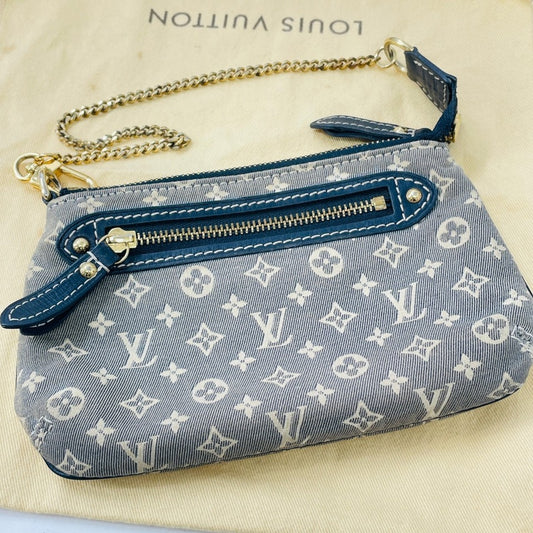 LOUIS VUITTON モノグラム ミニラン ミニ ネイビー アクセサリー ハンドバッグ