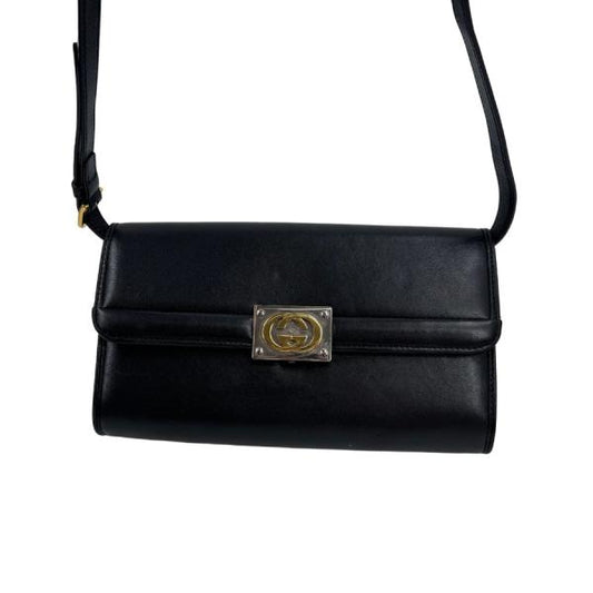 GUCCI インターロッキング レザー ショルダーバッグ