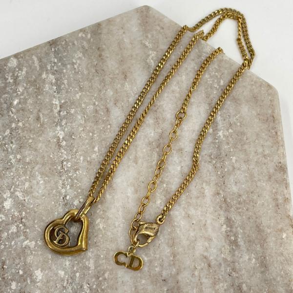DIOR　ネックレス　ヴィンテージ　ゴールド　ハート　RB137
