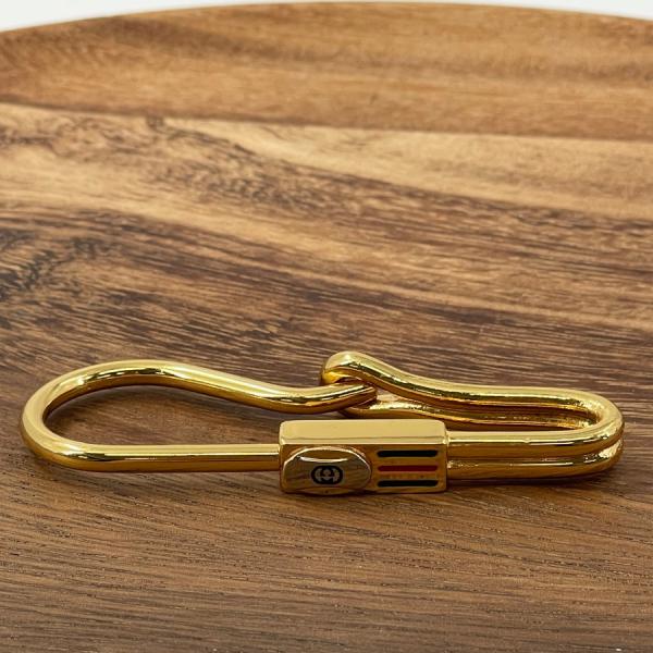 GUCCI　キーホルダー　インターロキング　シェリーライン　ゴールド