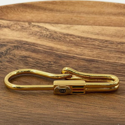 GUCCI　キーホルダー　インターロキング　シェリーライン　ゴールド