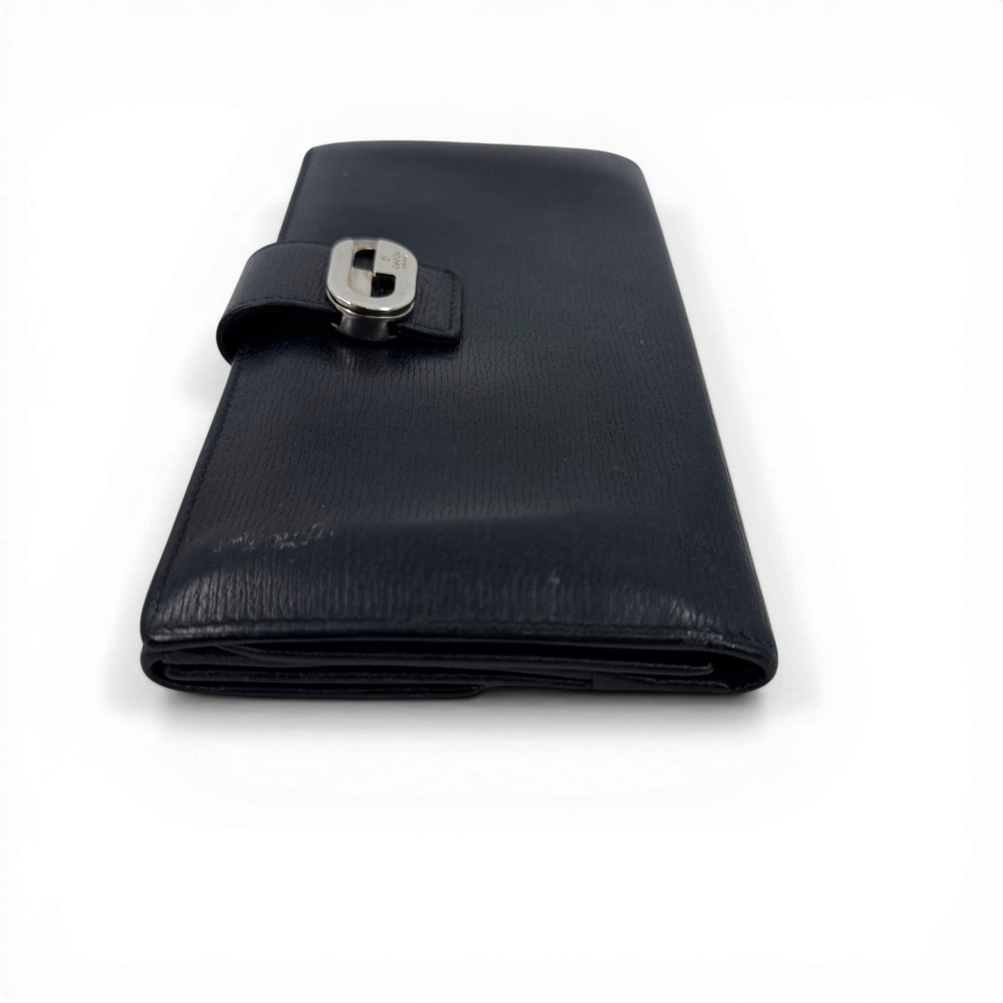 GUCCI ブラックレザー 二つ折り 長財布