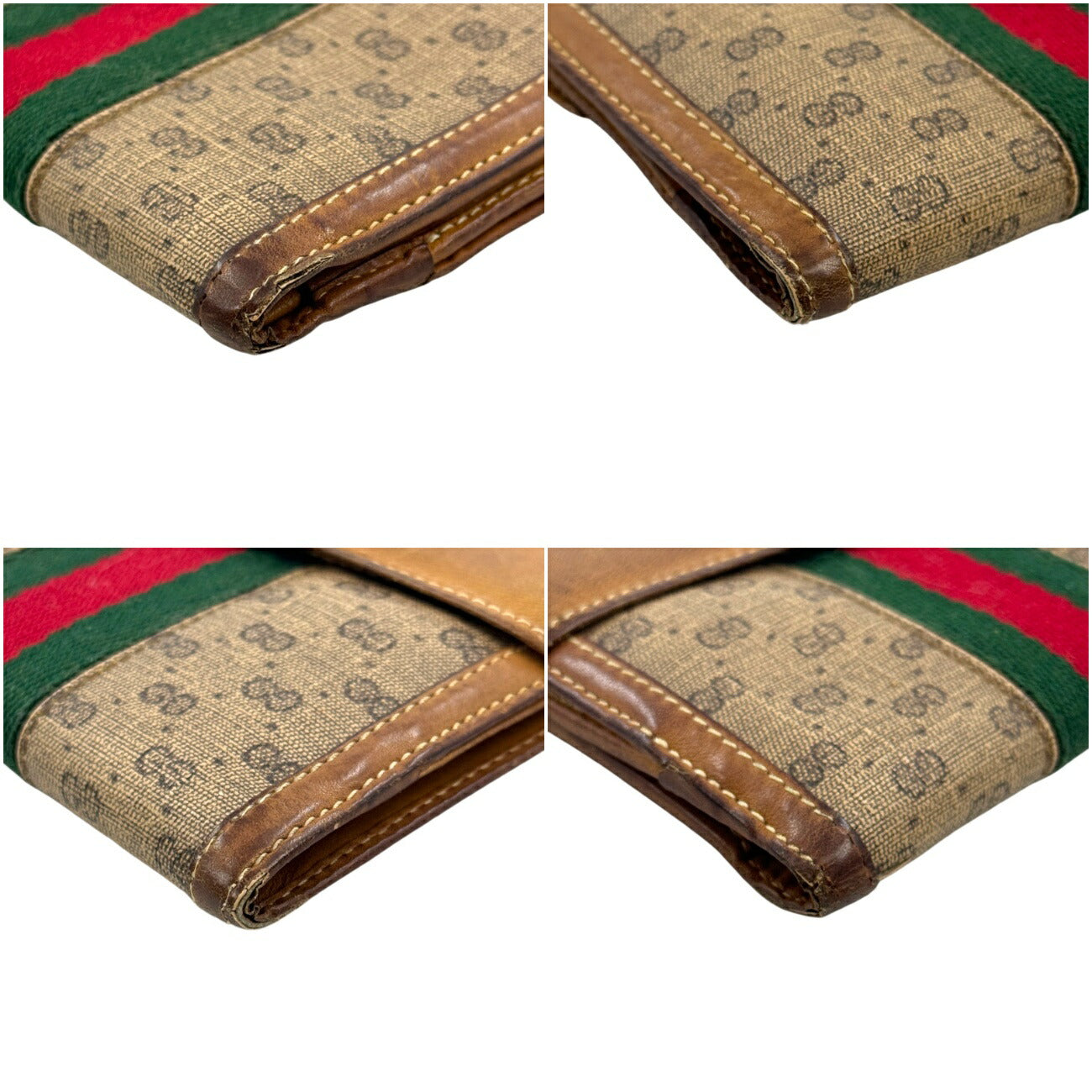 GUCCI GG キャンバス シェリーライン ヴィンテージ 二つ折り財布